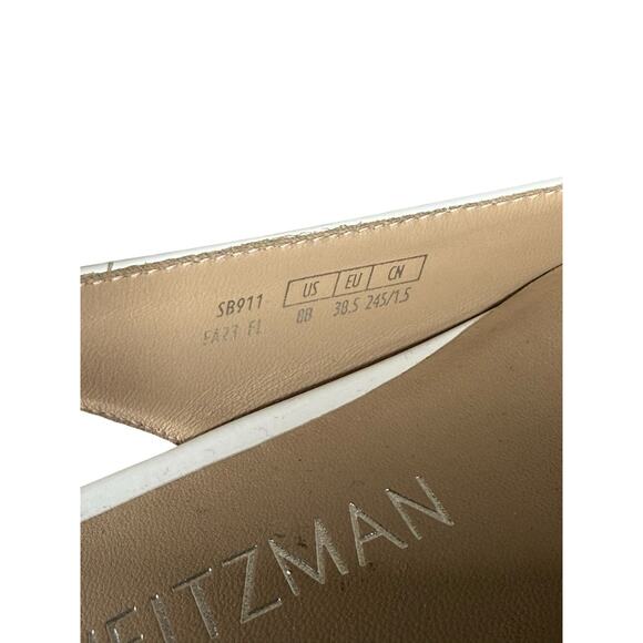 Stuart Weitzman White Patent Leather Slingback Pumps Size 8B Low Heel Dressy - Picture 8 of 9